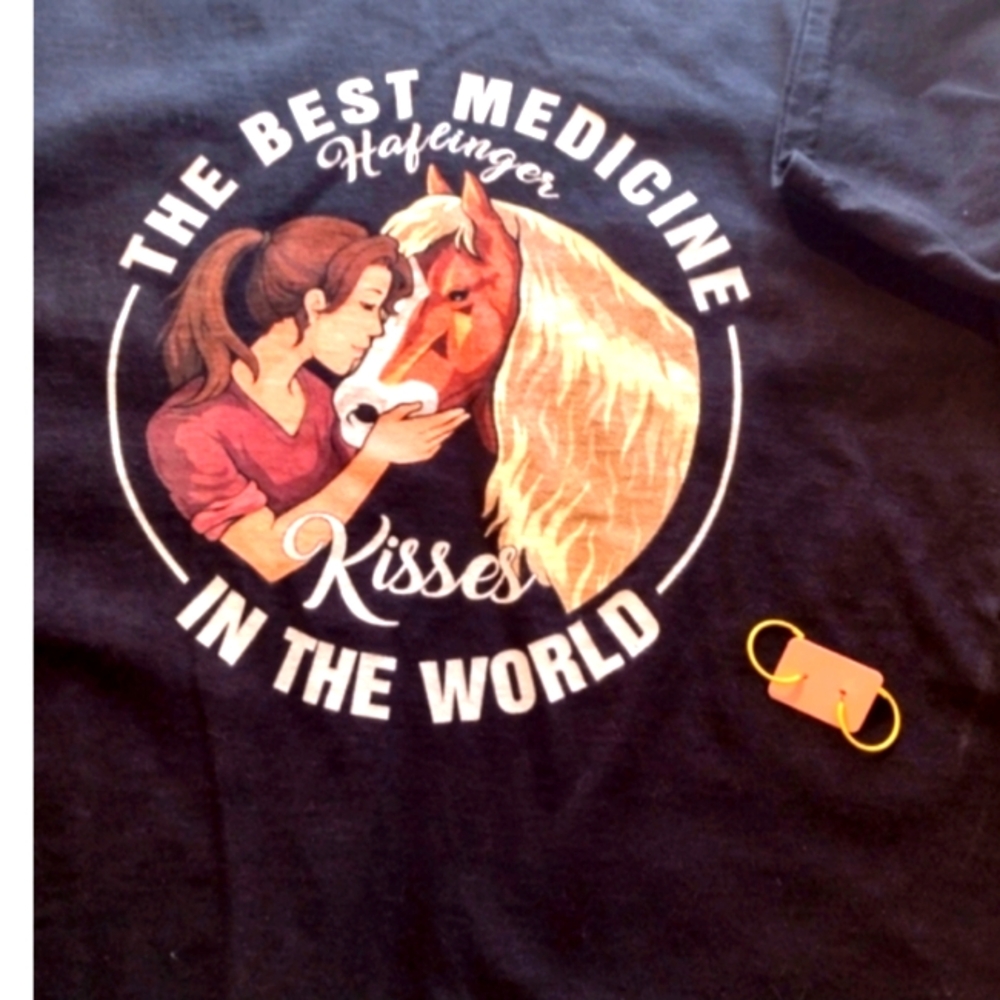 "The Best Medicine In The World, Haflinger Kisses" Women's Xlg T-shirt